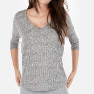 Express One Eleven Rib Plush Jersey V-Neck London